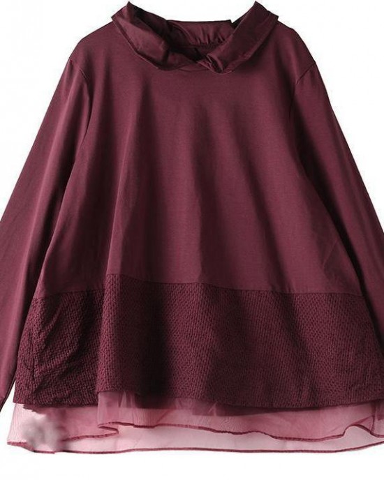 Plus Size Black Tops Lapel Patchwork Clothes Pattern Plus Size Black Tops Lapel Patchwork Clothes Pattern