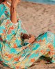Women Green Oversized Print Cotton Loose Beach Dresses Long Sleeve Women Green Oversized Print Cotton Loose Beach Dresses Long Sleeve