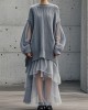 Bohemian Grey Oversized Patchwork Tulle Sweater Dress Fall Bohemian Grey Oversized Patchwork Tulle Sweater Dress Fall