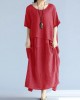 baggy gray long linen dresses oversized layered cotton maxi dress vintage short sleeve cotton clothing baggy gray long linen dresses oversized layered cotton maxi dress vintage short sleeve cotton clothing