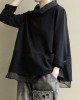 Plus Size Black Tops Lapel Patchwork Clothes Pattern Plus Size Black Tops Lapel Patchwork Clothes Pattern