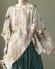 Art Black Asymmetrical Design Embroideried Summer Ramie Shirt Tops Art Black Asymmetrical Design Embroideried Summer Ramie Shirt Tops