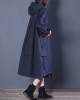 Chic Coffee Loose zippered Button Fall Hoodie Coat trench coats