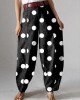 Women High Waist Button Solid Color Harem Pants with Pocket Women High Waist Button Solid Color Harem Pants with Pocket