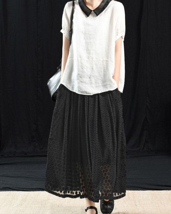Bohemian Khaki Patchwork Turn-down Collar Summer Short Sleeve Top Bohemian Khaki Patchwork Turn-down Collar Summer Short Sleeve Top