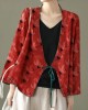 Women Red Embroideried Long sleeve Linen Shirt Women Red Embroideried Long sleeve Linen Shirt