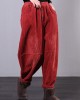 Modern Red Women Pants Oversize Fall Corduroy Pockets Cotton Casual Pants Modern Red Women Pants Oversize Fall Corduroy Pockets Cotton Casual Pants