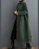 French blackish green corduroy coats Inspiration thick Cinched women coats ( Limited Stock)