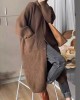 Casua Grey Turtleneck Pockets Button Thick Long Knit Sweater Fall Casua Grey Turtleneck Pockets Button Thick Long Knit Sweater Fall
