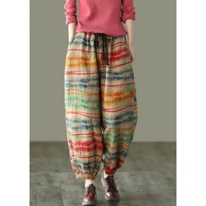 Beautiful Sunset Print Fall Linen Harem Pants-Limited Stock