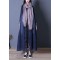 boutique oversize long fall denim blue patchwork Button Down women coats