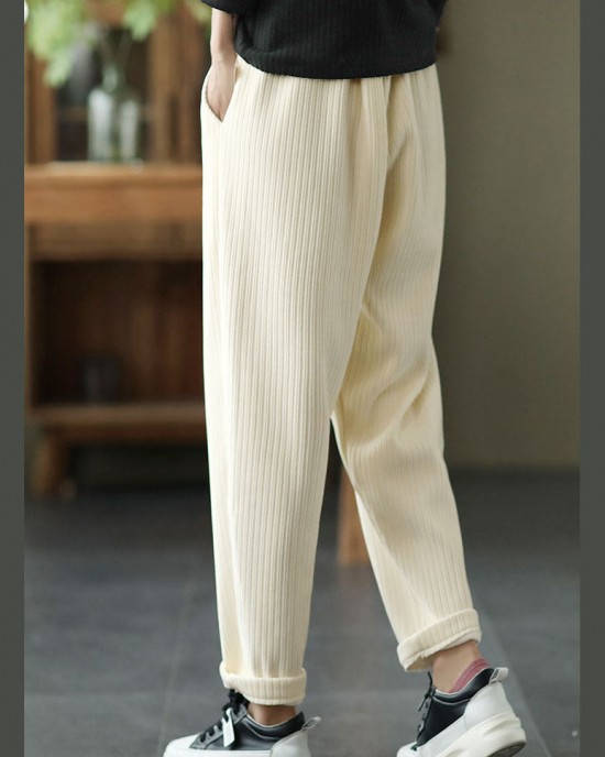 Vintage Chocolate Thick Button Pockets Straight Casual Fall Pants Vintage Chocolate Thick Button Pockets Straight Casual Fall Pants