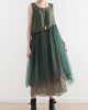 Art Green Patchwork Cotton Summer Dresses Art Green Patchwork Cotton Summer Dresses