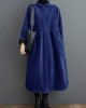 French blackish green corduroy coats Inspiration thick Cinched women coats ( Limited Stock)