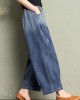 Classy Blue Pockets Loose Harem Fall Denim Pants Classy Blue Pockets Loose Harem Fall Denim Pants