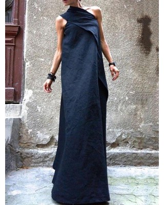 100% navy cotton linen quilting clothes sleeveless patchwork Love Dresses