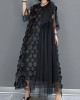 Black Tulle Party Dresses O-Neck Asymmetrical Half Sleeve Black Tulle Party Dresses O-Neck Asymmetrical Half Sleeve