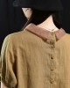 Bohemian Khaki Patchwork Turn-down Collar Summer Short Sleeve Top Bohemian Khaki Patchwork Turn-down Collar Summer Short Sleeve Top