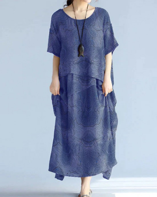 baggy gray long linen dresses oversized layered cotton maxi dress vintage short sleeve cotton clothing baggy gray long linen dresses oversized layered cotton maxi dress vintage short sleeve cotton clothing