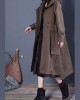 Chic Coffee Loose zippered Button Fall Hoodie Coat trench coats