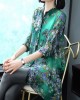 Stylish Peter Pan Collar Button Print Chiffon Shirt Tops Summer Stylish Peter Pan Collar Button Print Chiffon Shirt Tops Summer