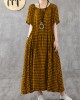 Vivid patchwork linen quilting dresses Runway black plaid Dresses summer Vivid patchwork linen quilting dresses Runway black plaid Dresses summer