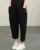 Women Chocolate Elastic Waist Linen Summer Pants Women Chocolate Elastic Waist Linen Summer Pants