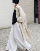 Casual Beige Peter Pan Collar Button Wrinkled Side Open Trench Coats Long Sleeve Casual Beige Peter Pan Collar Button Wrinkled Side Open Trench Coats Long Sleeve