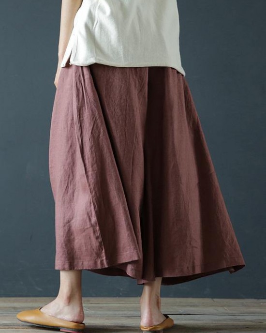 Chunxin original design cotton and linen wide-leg pants Chunxin original design cotton and linen wide-leg pants