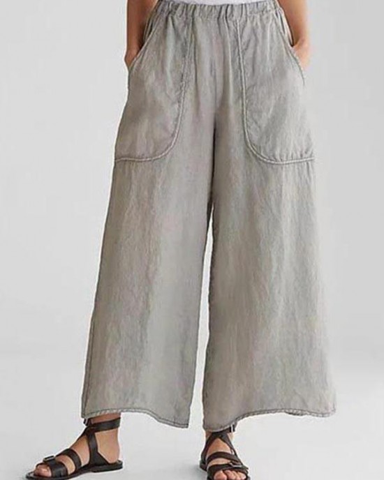 Cotton Linen Loose Wide Leg Casual Pants Cotton Linen Loose Wide Leg Casual Pants