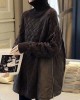 Women Chocolate Turtleneck Patchwork Thick Fall Sweater Women Chocolate Turtleneck Patchwork Thick Fall Sweater