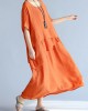 baggy gray long linen dresses oversized layered cotton maxi dress vintage short sleeve cotton clothing baggy gray long linen dresses oversized layered cotton maxi dress vintage short sleeve cotton clothing