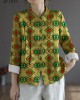 Women Yellow Elegant Button Fall Top Long Sleeve Linen Women Yellow Elegant Button Fall Top Long Sleeve Linen