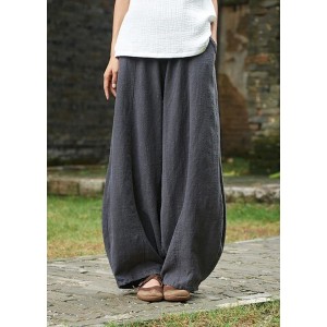 2025 cotton and linen women's Chinese style ramie wild pants yoga pants