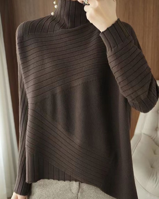 Plus Size Blue Asymmetrical Solid Knit Sweaters Spring Plus Size Blue Asymmetrical Solid Knit Sweaters Spring