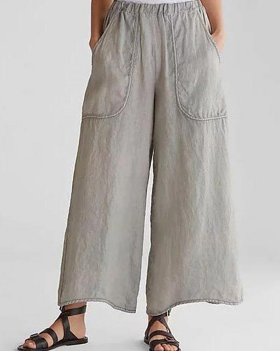 Cotton Linen Loose Wide Leg Casual Pants Cotton Linen Loose Wide Leg Casual Pants