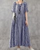 Vivid patchwork linen quilting dresses Runway black plaid Dresses summer Vivid patchwork linen quilting dresses Runway black plaid Dresses summer