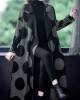 Boutique Black Patchwork Dot Print Loose Fall Long sleeve Coat Boutique Black Patchwork Dot Print Loose Fall Long sleeve Coat