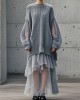 Bohemian Grey Oversized Patchwork Tulle Sweater Dress Fall Bohemian Grey Oversized Patchwork Tulle Sweater Dress Fall