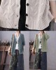 Art Blue V Neck Button Casual Fall Knit Sweater Coat