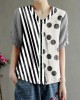 Loose Pink V Neck Embroideried Floral Summer Linen Shirt Loose Pink V Neck Embroideried Floral Summer Linen Shirt
