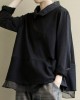 Plus Size Black Tops Lapel Patchwork Clothes Pattern Plus Size Black Tops Lapel Patchwork Clothes Pattern