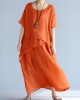 baggy gray long linen dresses oversized layered cotton maxi dress vintage short sleeve cotton clothing baggy gray long linen dresses oversized layered cotton maxi dress vintage short sleeve cotton clothing