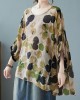 Plus Size Green O-Neck Dot Half Sleeve Shirts Plus Size Green O-Neck Dot Half Sleeve Shirts