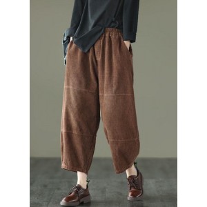 Organic Chocolate High Waist Wide Leg Fall Pants Corduroy
