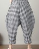 women black plaid casual cotton pants plus size big pockets crop pants women black plaid casual cotton pants plus size big pockets crop pants