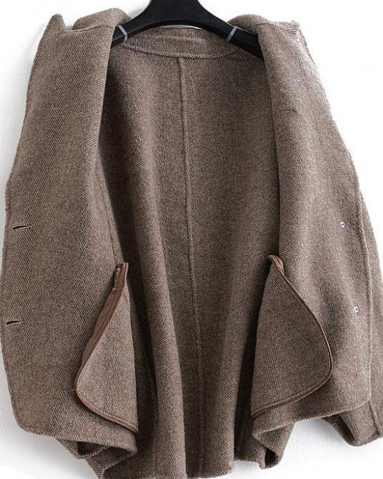 Luxury chocolate wool coat woman trendy plus size Coats Button Down women Notched coats Luxury chocolate wool coat woman trendy plus size Coats Button Down women Notched coats