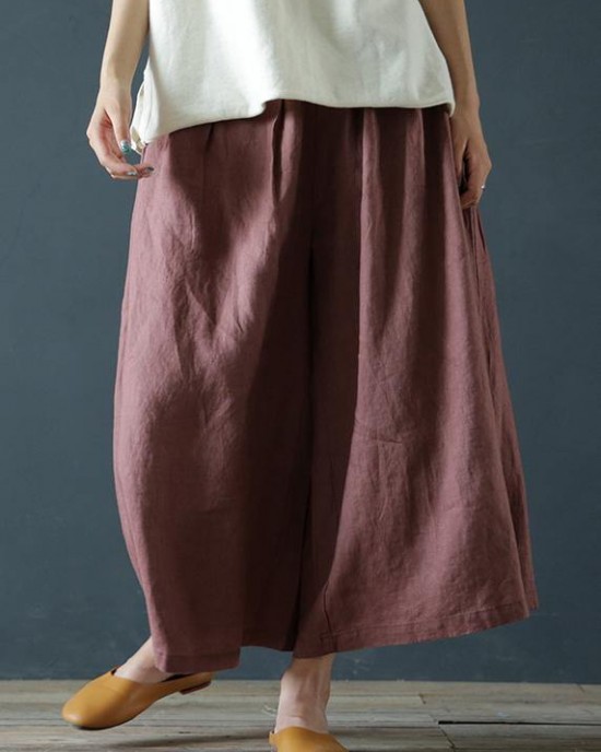 Chunxin original design cotton and linen wide-leg pants Chunxin original design cotton and linen wide-leg pants
