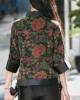 Modern black Stand Collar button print Patchwork Silk tops Spring Modern black Stand Collar button print Patchwork Silk tops Spring