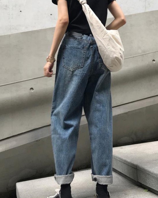 winter vintage denim blue pants high waist wide leg trousers winter vintage denim blue pants high waist wide leg trousers